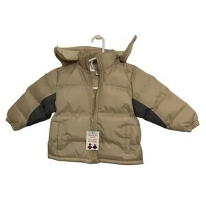 Operation warm brown and grey puffer jacket for toddlers 3T
